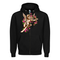 Black Cupid with rose Valentine's Day Zipper Hoodie - HowdyJamesFarm