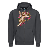 Smoke Cupid with rose Valentine's Day Zipper Hoodie - HowdyJamesFarm