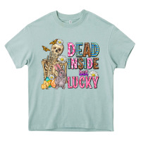 Easter Dead Inside But Lucky  With Skeleton Heavy Core Tee | Teevron