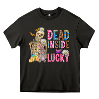 Asphalt easter dead inside but lucky  with skeleton Heavy Core Tee - AdoDesignShop