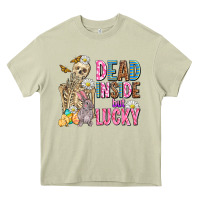 Mossy easter dead inside but lucky  with skeleton Heavy Core Tee - AdoDesignShop