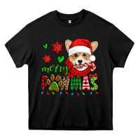 Black merry pawmas christmas corgi Heavy Core Tee - Jasminsmagicworld
