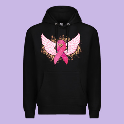 Cancer Ribbon Angel Wings Cancer Awareness Premium Hoodie Designed By Howdyjamesfarm