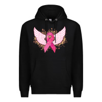 Black Cancer ribbon angel wings Cancer Awareness Premium Hoodie - HowdyJamesFarm