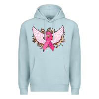 Blue Mist Cancer ribbon angel wings Cancer Awareness Premium Hoodie - HowdyJamesFarm