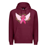 Burgundy Cancer ribbon angel wings Cancer Awareness Premium Hoodie - HowdyJamesFarm