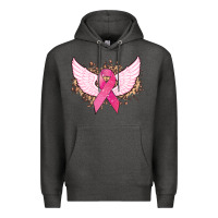 Charcoal Heather Cancer ribbon angel wings Cancer Awareness Premium Hoodie - HowdyJamesFarm