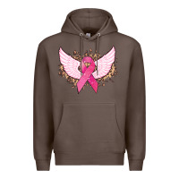 Coffee Cancer ribbon angel wings Cancer Awareness Premium Hoodie - HowdyJamesFarm