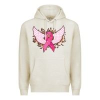Oatmeal Heather Cancer ribbon angel wings Cancer Awareness Premium Hoodie - HowdyJamesFarm