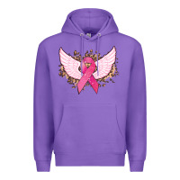 Purple Cancer ribbon angel wings Cancer Awareness Premium Hoodie - HowdyJamesFarm