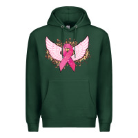 Sports Green Cancer ribbon angel wings Cancer Awareness Premium Hoodie - HowdyJamesFarm