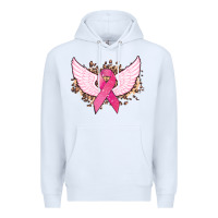 White Cancer ribbon angel wings Cancer Awareness Premium Hoodie - HowdyJamesFarm