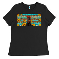 Black doberman with sunflowers license plate Ladies Tee - Artiststas