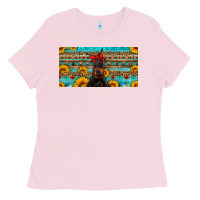 Bubblegum Pink doberman with sunflowers license plate Ladies Tee - Artiststas