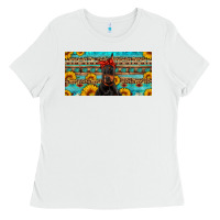 White doberman with sunflowers license plate Ladies Tee - Artiststas