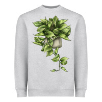 Heather Grey Golden Pothos Heavyweight Sweatshirt - LillyAllenDesigns