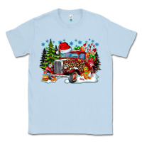 Dusty Blue Christmas truck Classic Tee - CowhideDigitalArt