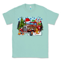Seafoam Christmas truck Classic Tee - CowhideDigitalArt