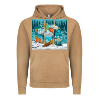 Vintage Camel winter coffee cups with gnome Vintage Hoodie - NancyCooperArtShop