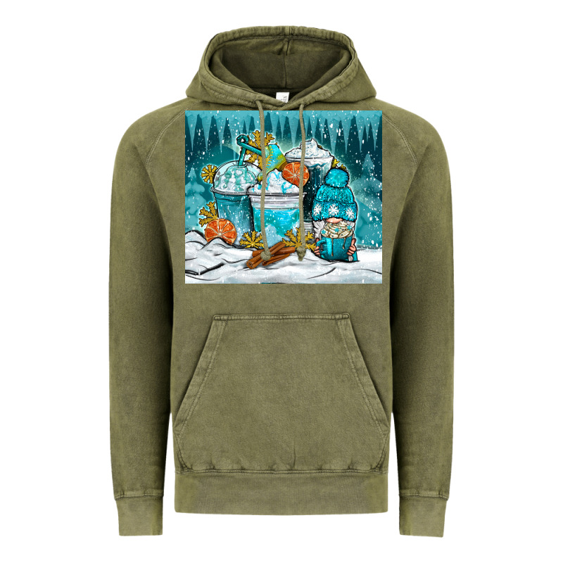 Winter Coffee Cups With Gnome Vintage Hoodie by NancyCooperArtShop | Teevron