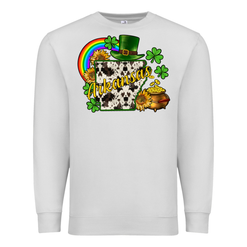 Arkansas Map St. Patrick's Premium Sweatshirt by CowGirlArtShop | Teevron