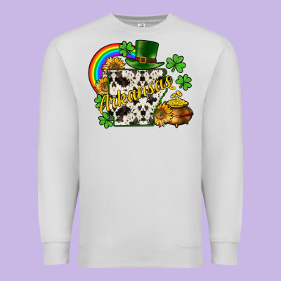 Arkansas Map St. Patrick's Premium Sweatshirt Designed By Cowgirlartshop