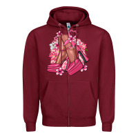 Burgundy Cancer high heels Cancer Awareness Zipper Hoodie - HowdyJamesFarm