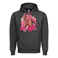 Charcoal Heather Cancer high heels Cancer Awareness Zipper Hoodie - HowdyJamesFarm