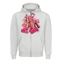 Dove Grey Cancer high heels Cancer Awareness Zipper Hoodie - HowdyJamesFarm