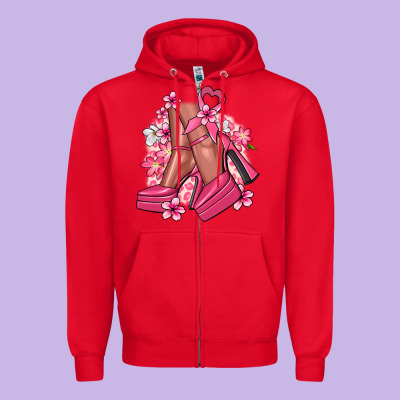 Cancer High Heels Cancer Awareness Zipper Hoodie Designed By Howdyjamesfarm