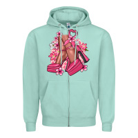 Seafoam Cancer high heels Cancer Awareness Zipper Hoodie - HowdyJamesFarm