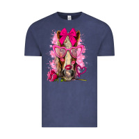 Vintage Denim valentines day horse with sunglasses Vintage Tee - NancyCooperArtShop