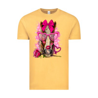 Vintage Mustard valentines day horse with sunglasses Vintage Tee - NancyCooperArtShop