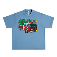 Pebble Blue christmas fire truck Urban Heavy Tee - MaliasSmallBusiness