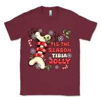 Burgundy tis the season tıbıa jolly Classic Tee - MaliasSmallBusiness