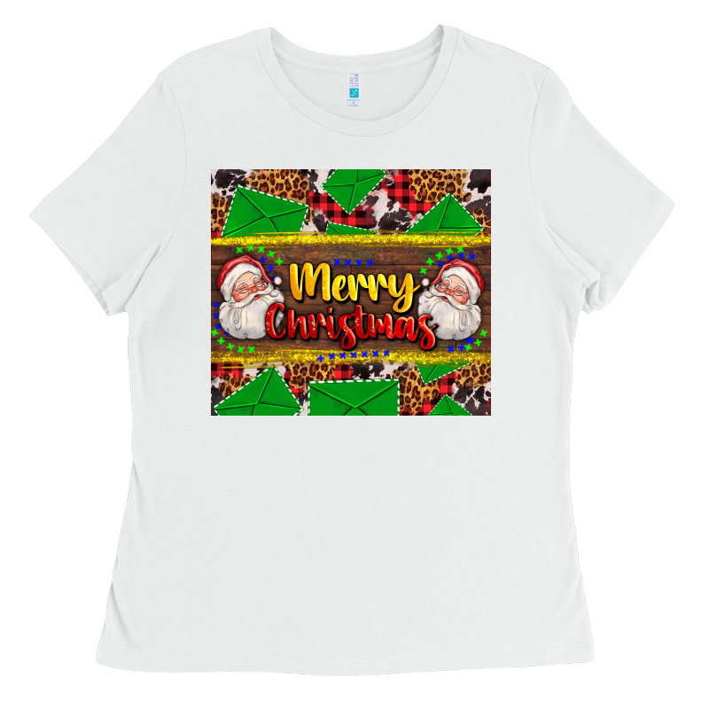 Merry Christmas With Santa Claus Ladies Tee by AdoDesignShop | Teevron