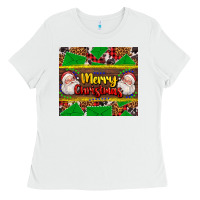 White merry Christmas with Santa Claus Ladies Tee - AdoDesignShop