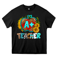 Black a+ teacher apple Heavy Core Tee - BundleAndBundleShop