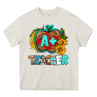 Cream a+ teacher apple Heavy Core Tee - BundleAndBundleShop