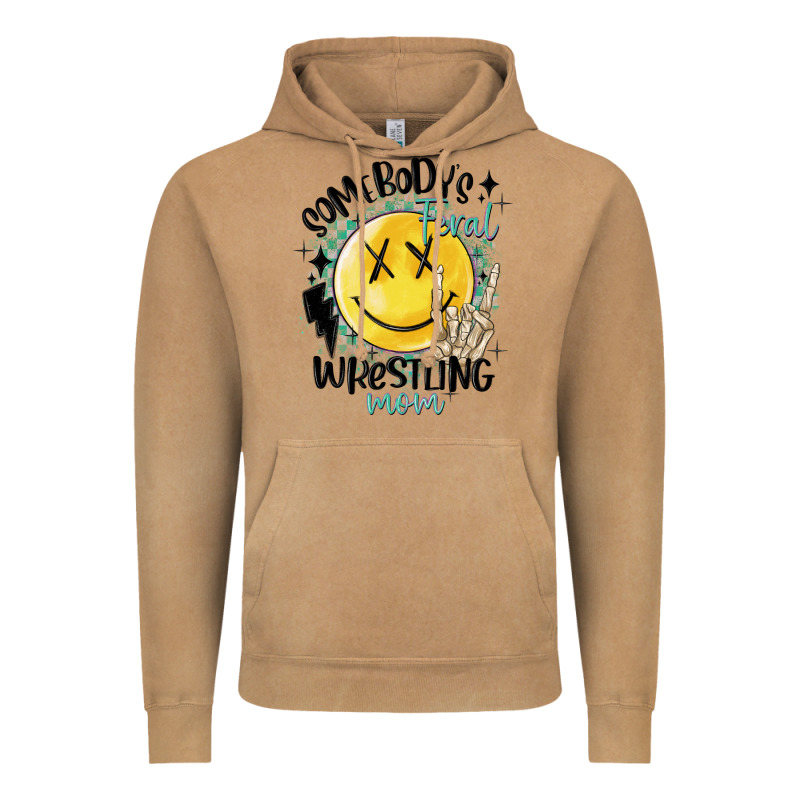 Somebody's Feral Wrestling Mom Vintage Hoodie by MaliasSmallBusiness | Teevron