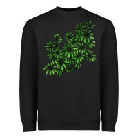 Black Botanical Schefflera Illustrations Heavyweight Sweatshirt - LillyAllenDesigns