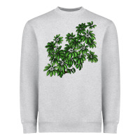 Heather Grey Botanical Schefflera Illustrations Heavyweight Sweatshirt - LillyAllenDesigns