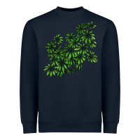 Navy Botanical Schefflera Illustrations Heavyweight Sweatshirt - LillyAllenDesigns