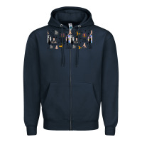 Navy gothic girl and colorful girl Zipper Hoodie - TumblerDesignByShophia
