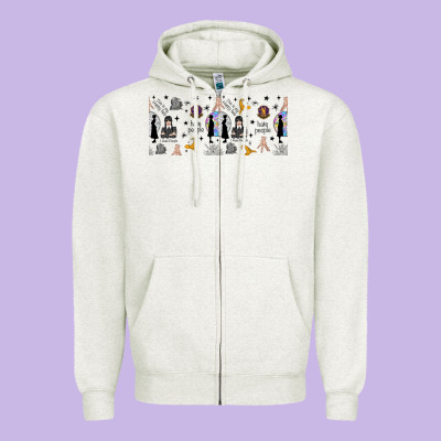 Gothic Girl And Colorful Girl Zipper Hoodie Designed By Tumblerdesignbyshophia