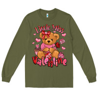 Army Green little miss valentine teddy bear Long Sleeve Tee - LillyAllenDesigns