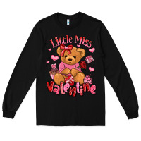 Black little miss valentine teddy bear Long Sleeve Tee - LillyAllenDesigns
