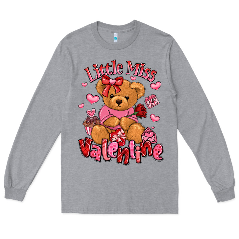 Little Miss Valentine Teddy Bear Long Sleeve Tee by LillyAllenDesigns | Teevron
