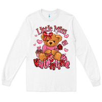 White little miss valentine teddy bear Long Sleeve Tee - LillyAllenDesigns
