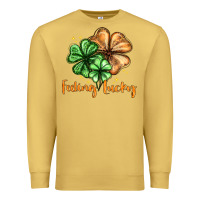 Antique Gold Feeling lucky with clover Premium Sweatshirt - HowdyJamesFarm